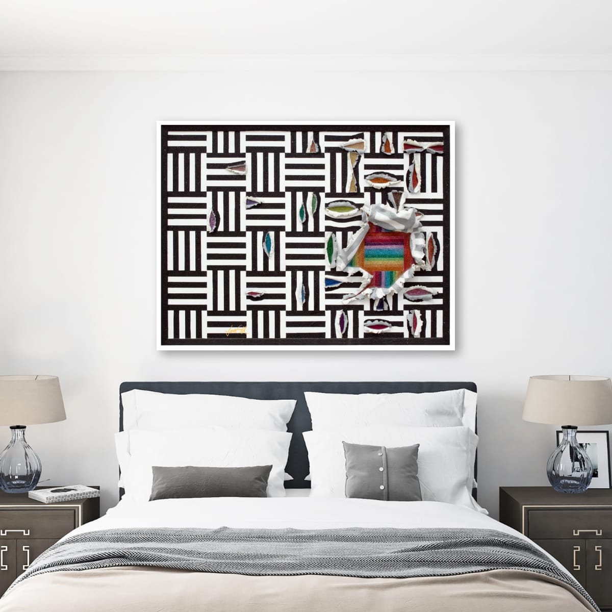 How To Fit In. Hand-Embellished, Numbered Print