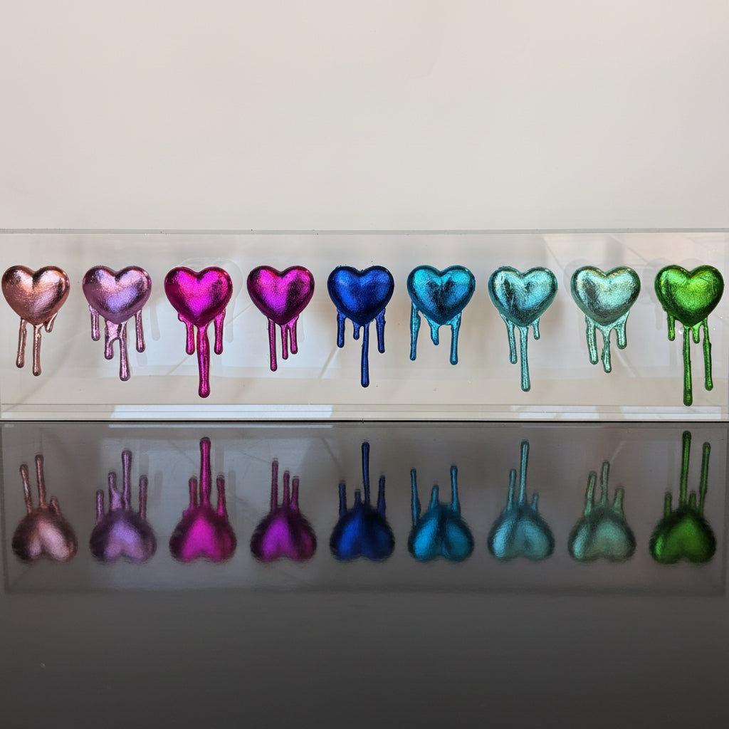 Bleeding Hearts Lucite Sculpture