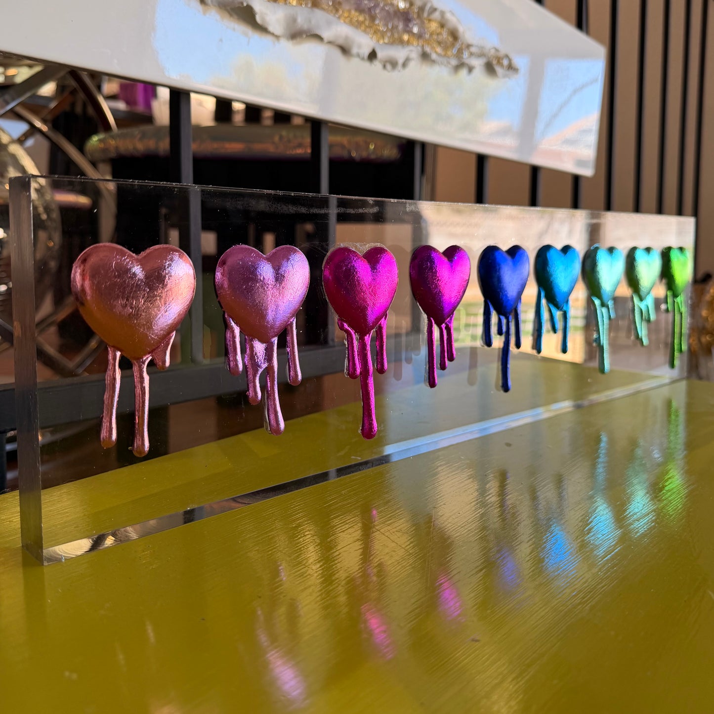 Bleeding Hearts Lucite Sculpture