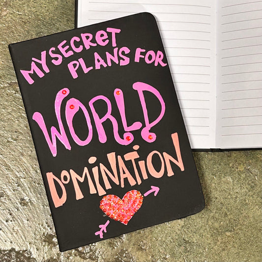 Hand-painted moleskin style cynical Journal